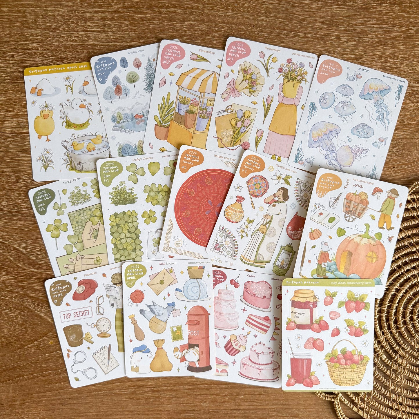 tritopus mail club archive stickersheet bundle (limited edition)