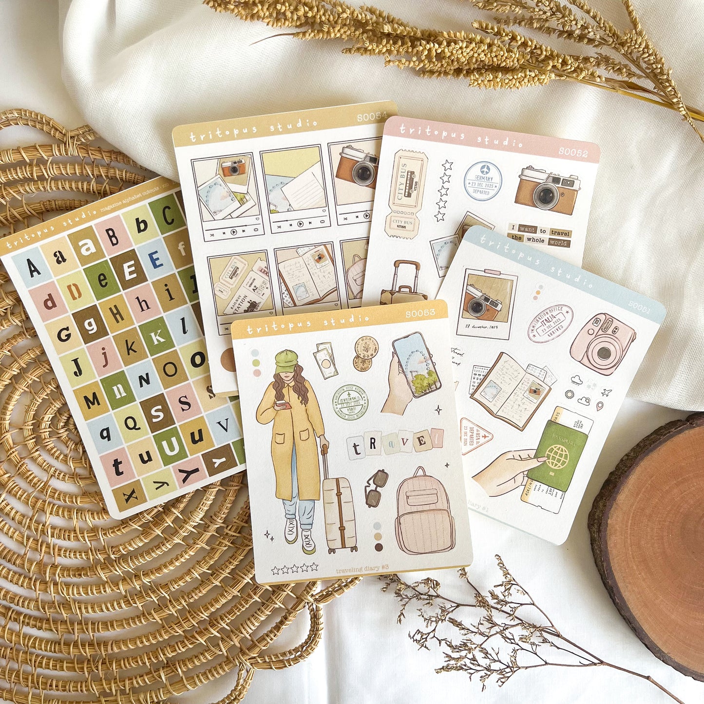 traveling diary sticker bundle