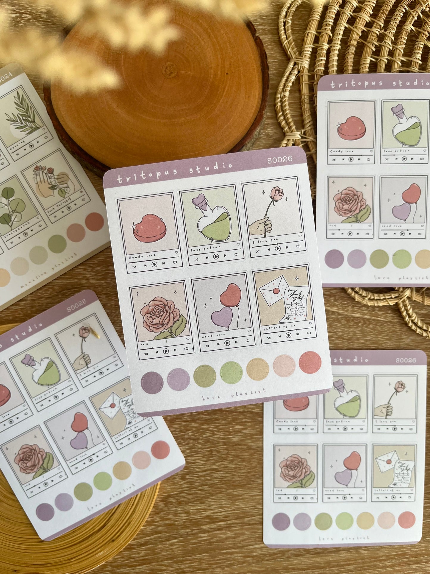 love playlist sticker sheet
