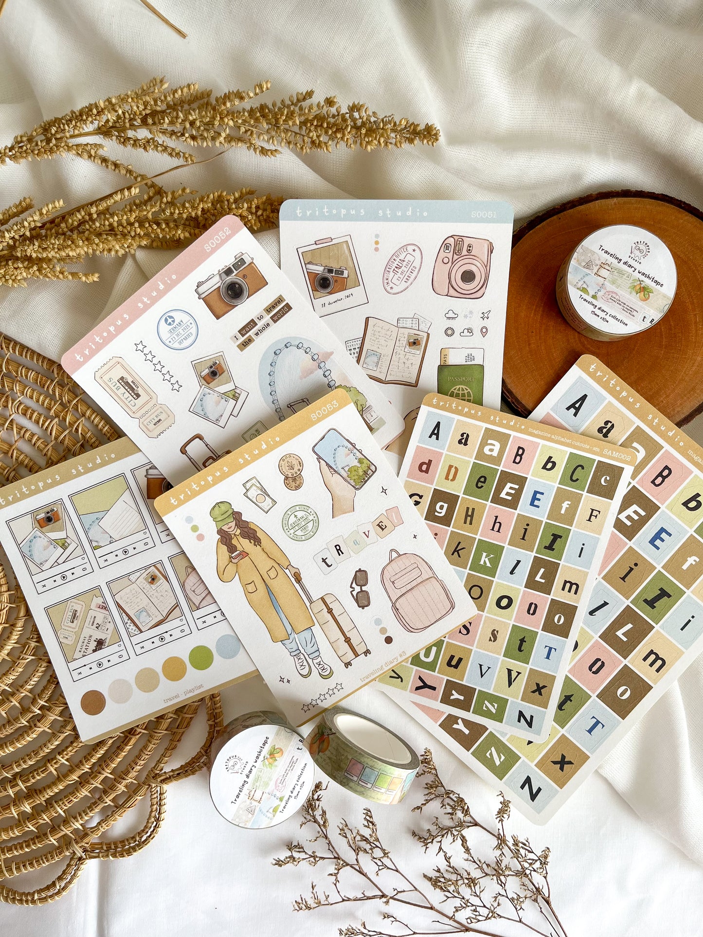 traveling diary sticker bundle