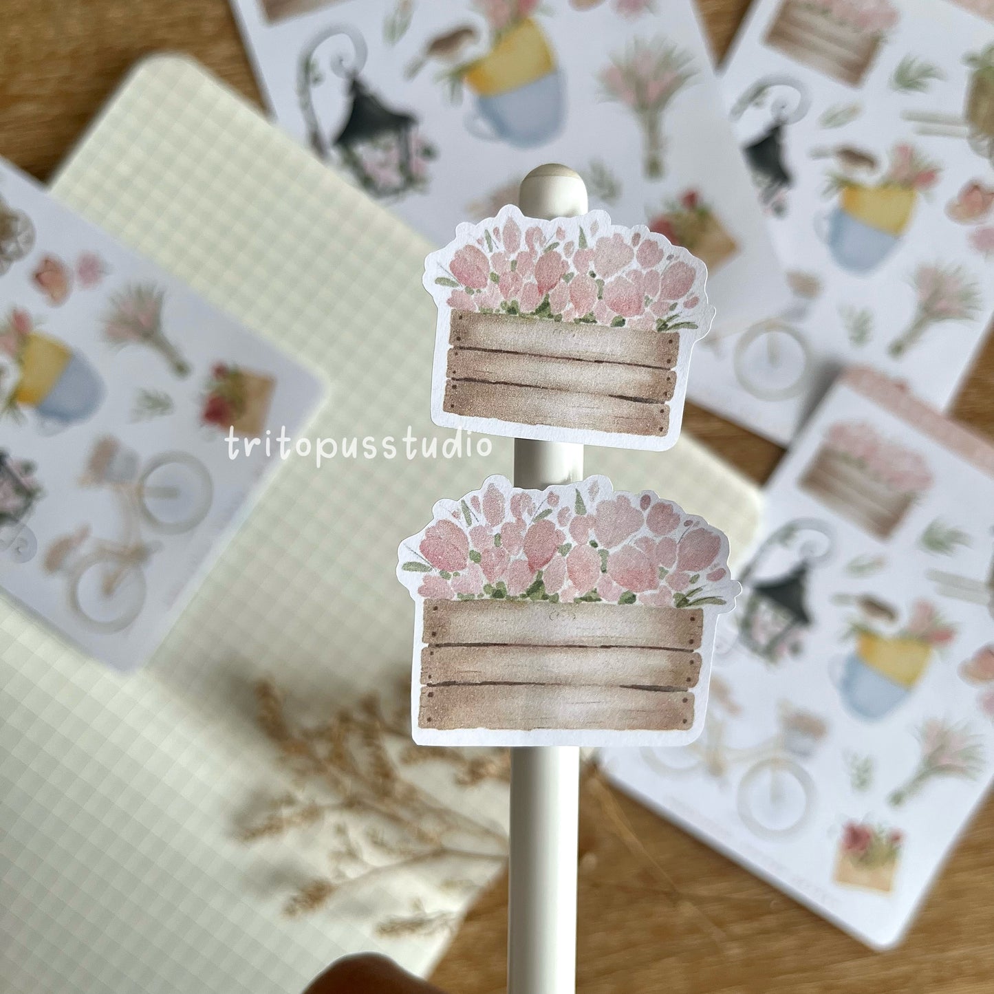 watercolour summer garden sticker sheet