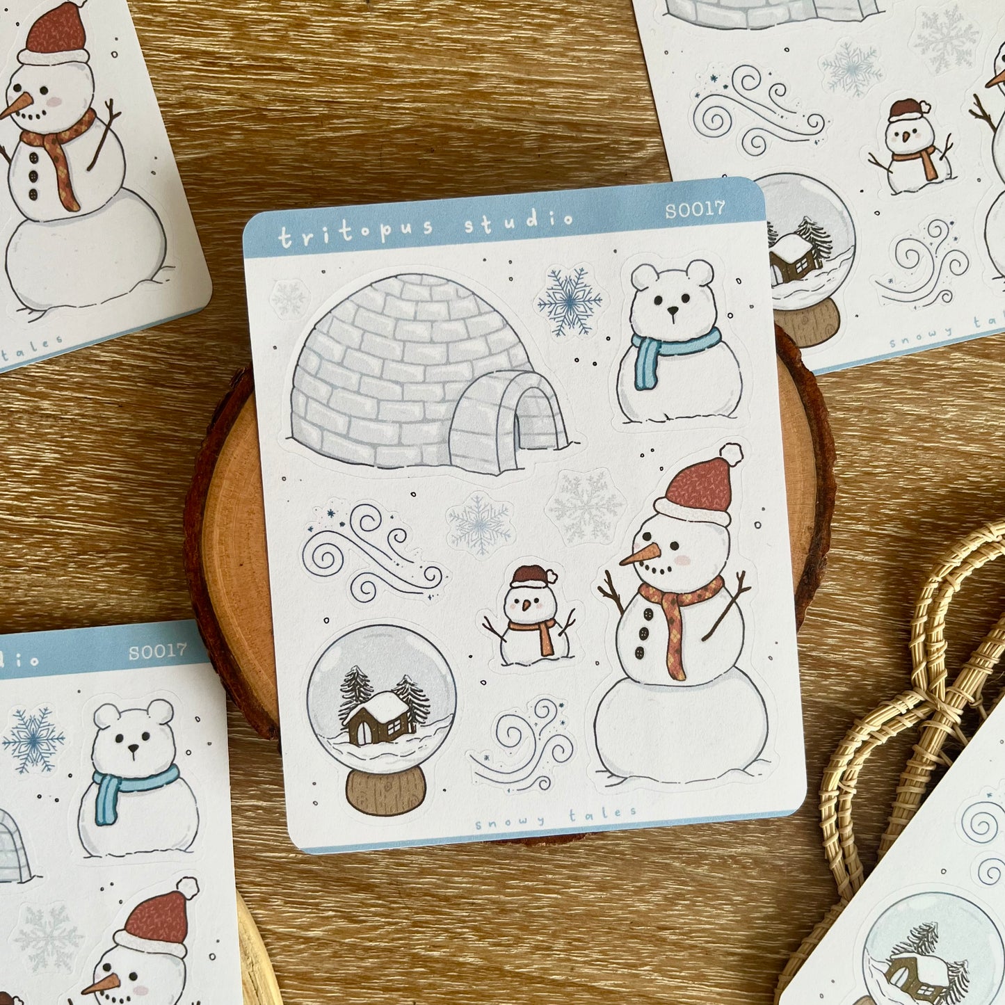 snowy tales sticker sheet