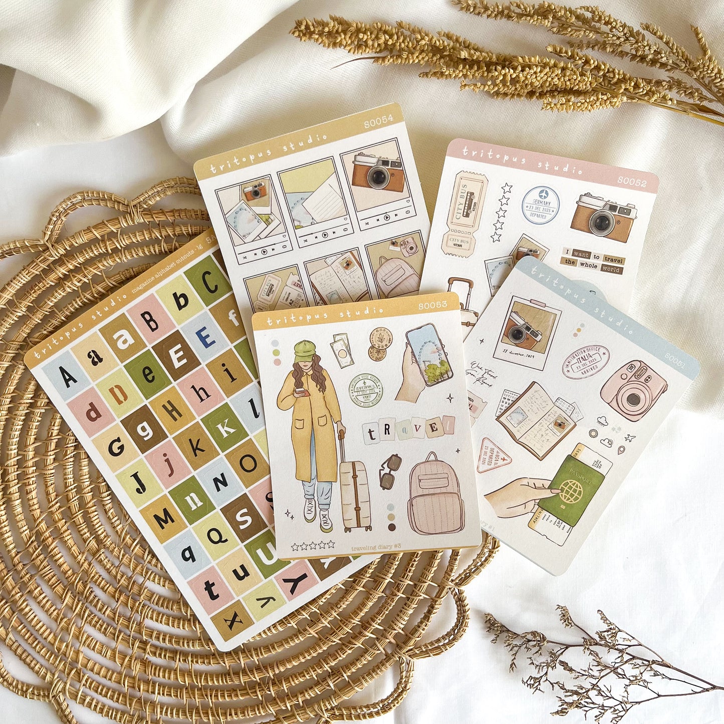 traveling diary sticker bundle