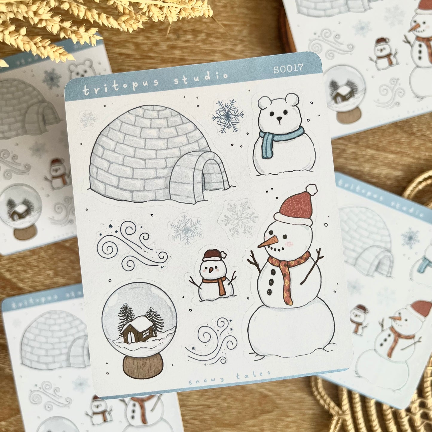snowy tales sticker sheet