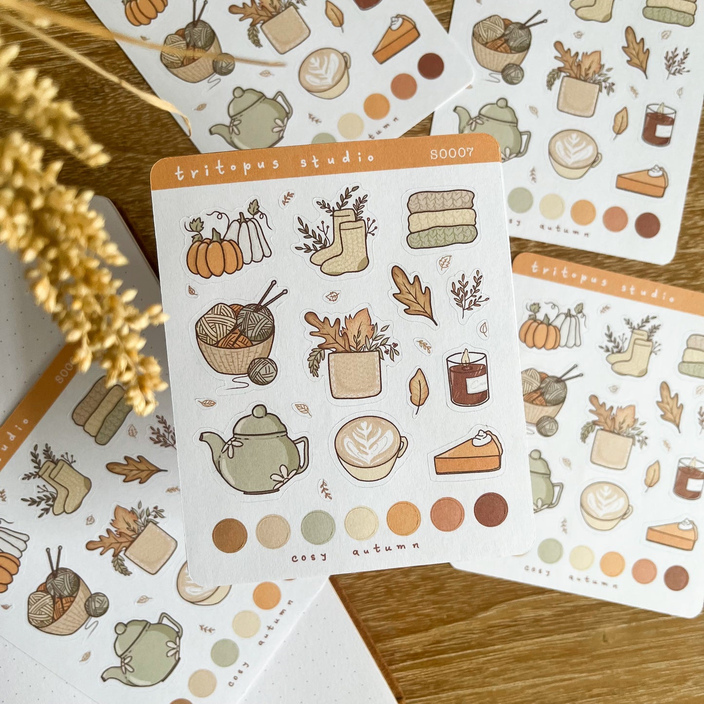 cosy autumn sticker sheet