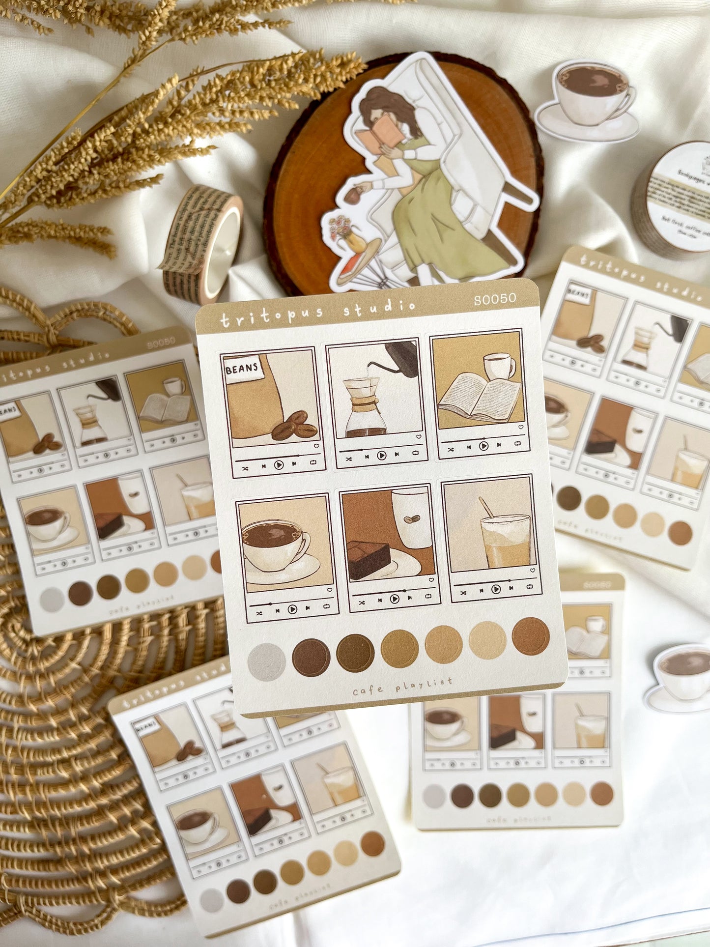 cafe playlist stickersheet