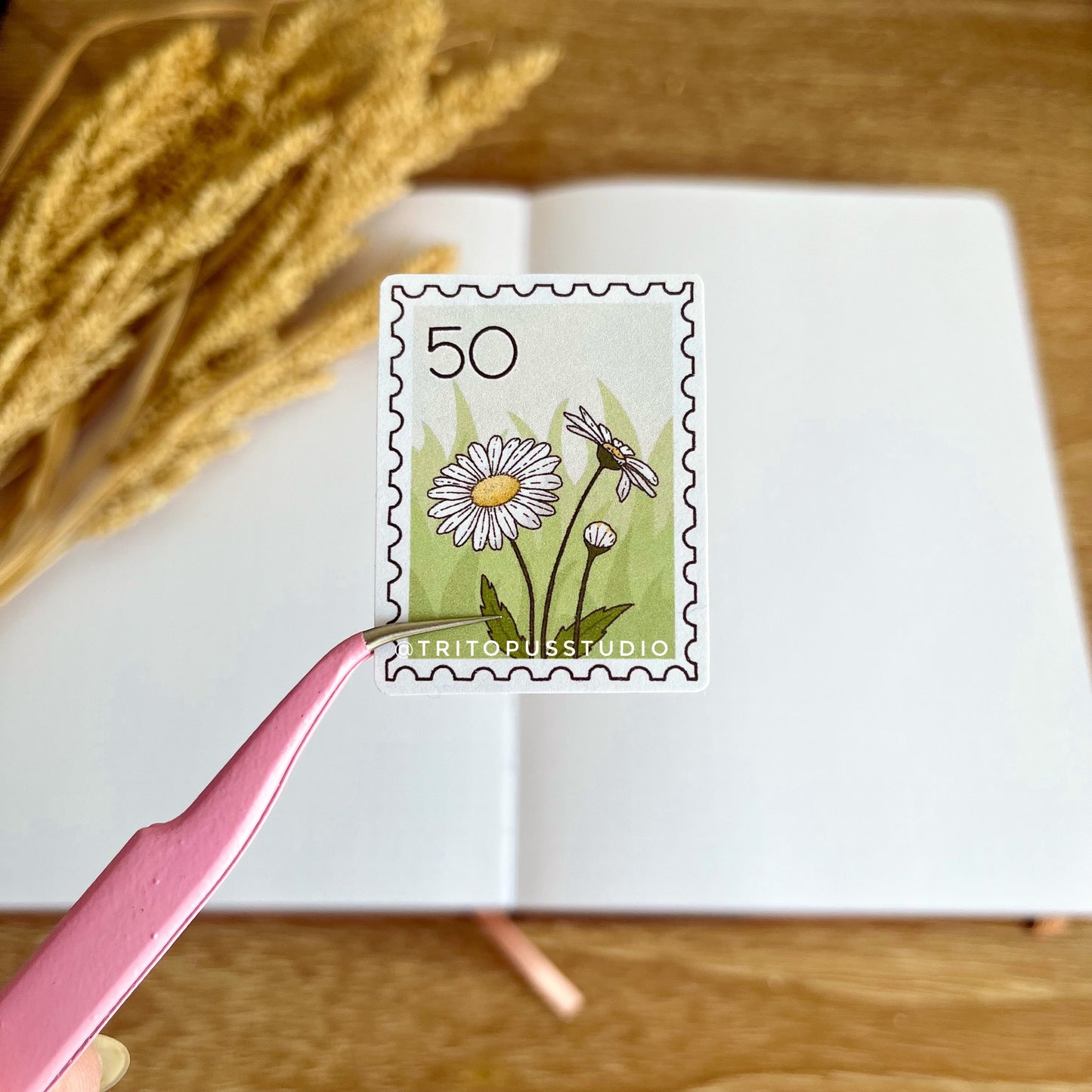 summer flowers - kawaii postage stamp sticker set