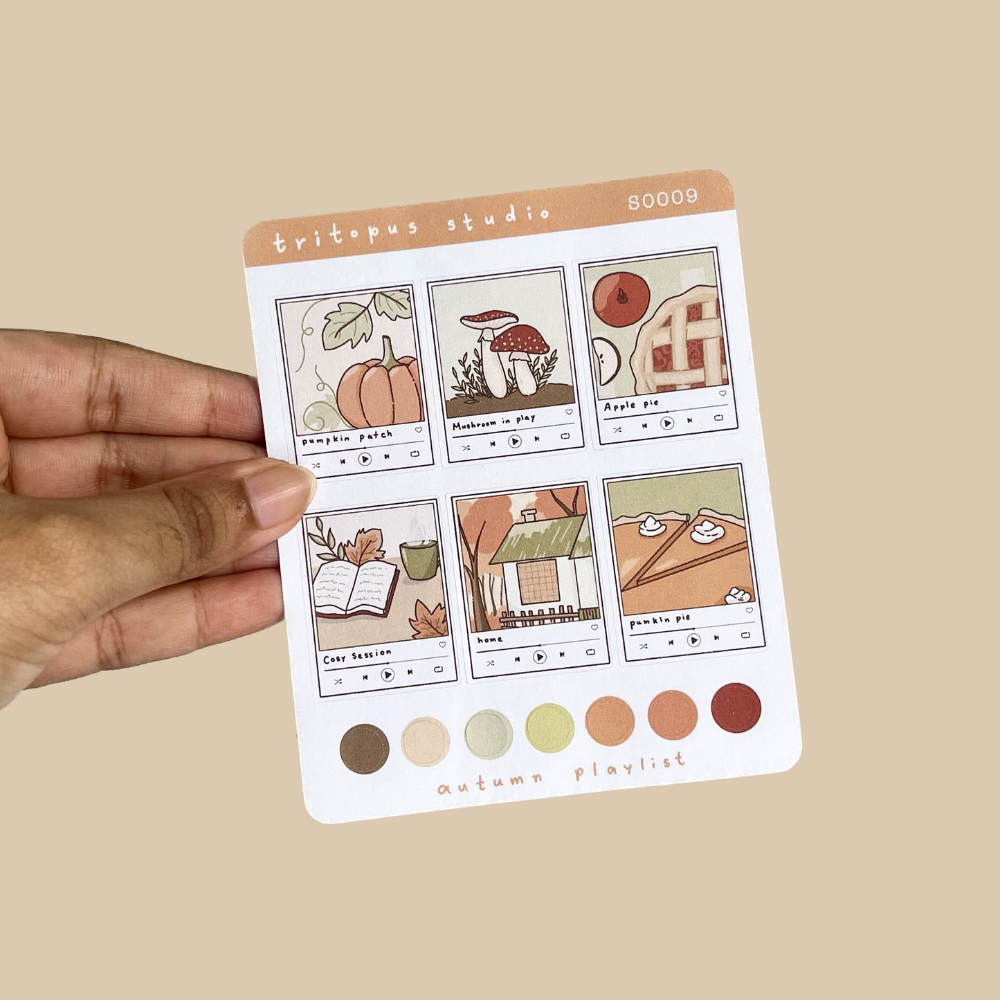 autumn playlist sticker sheet