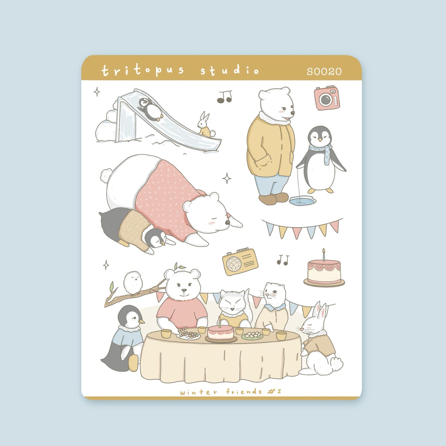 winter friends sticker sheet #2