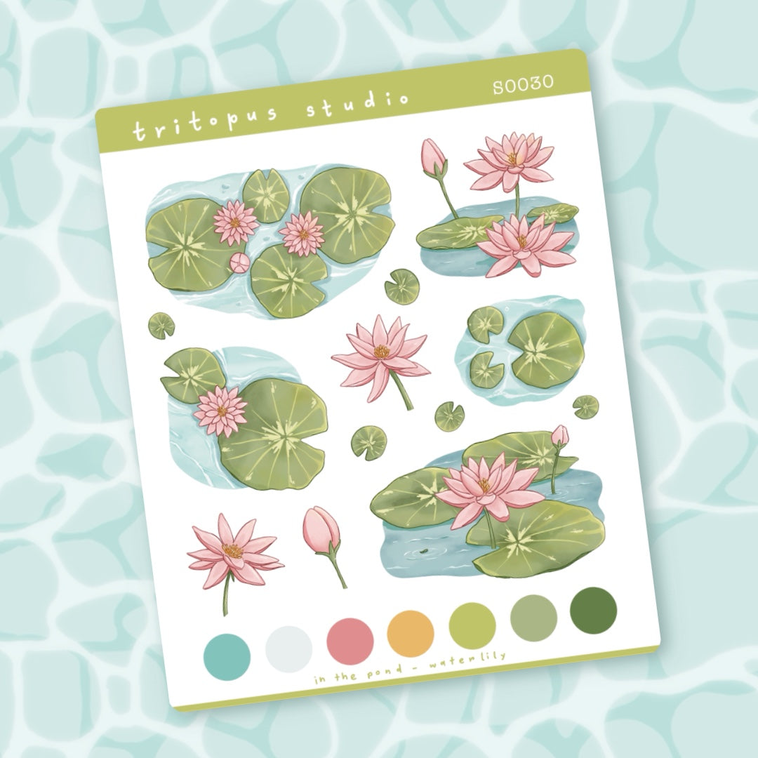 In the pond - waterlily stickersheet