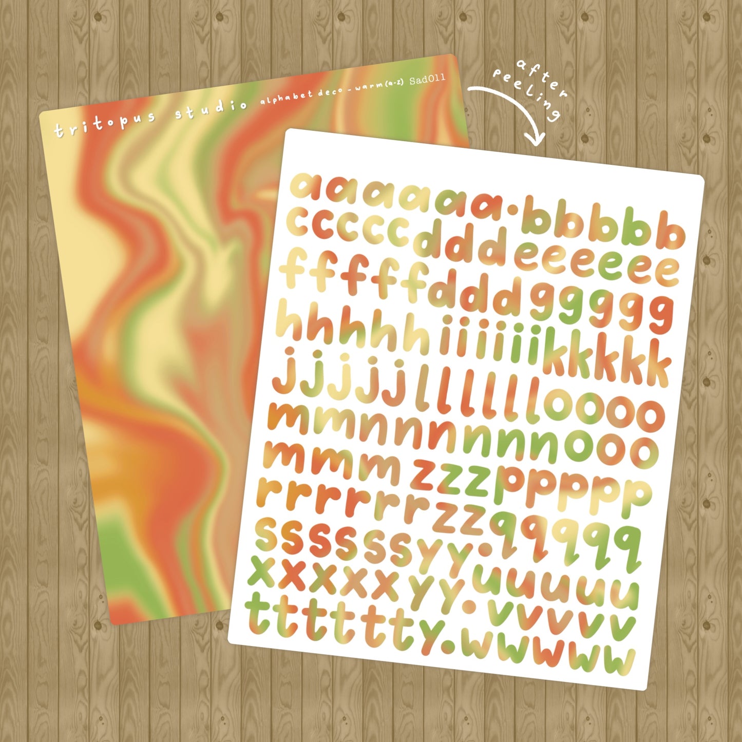 alphabet lowercase deco sticker sheet
