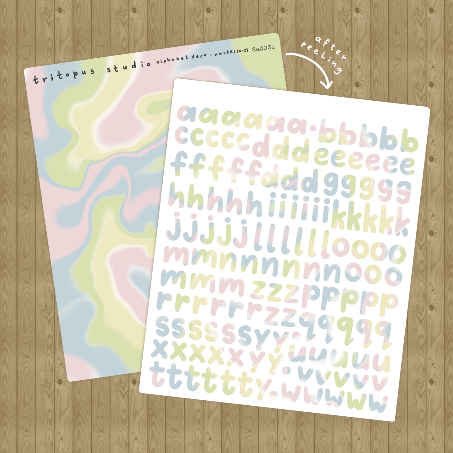 alphabet lowercase deco sticker sheet