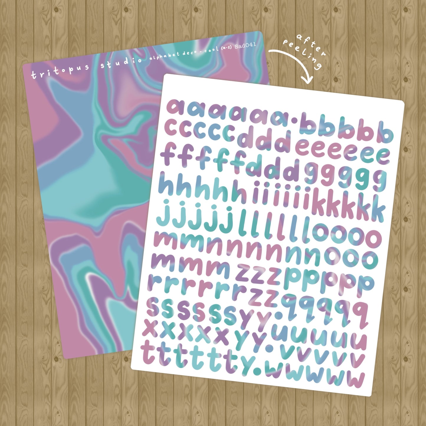 alphabet lowercase deco sticker sheet