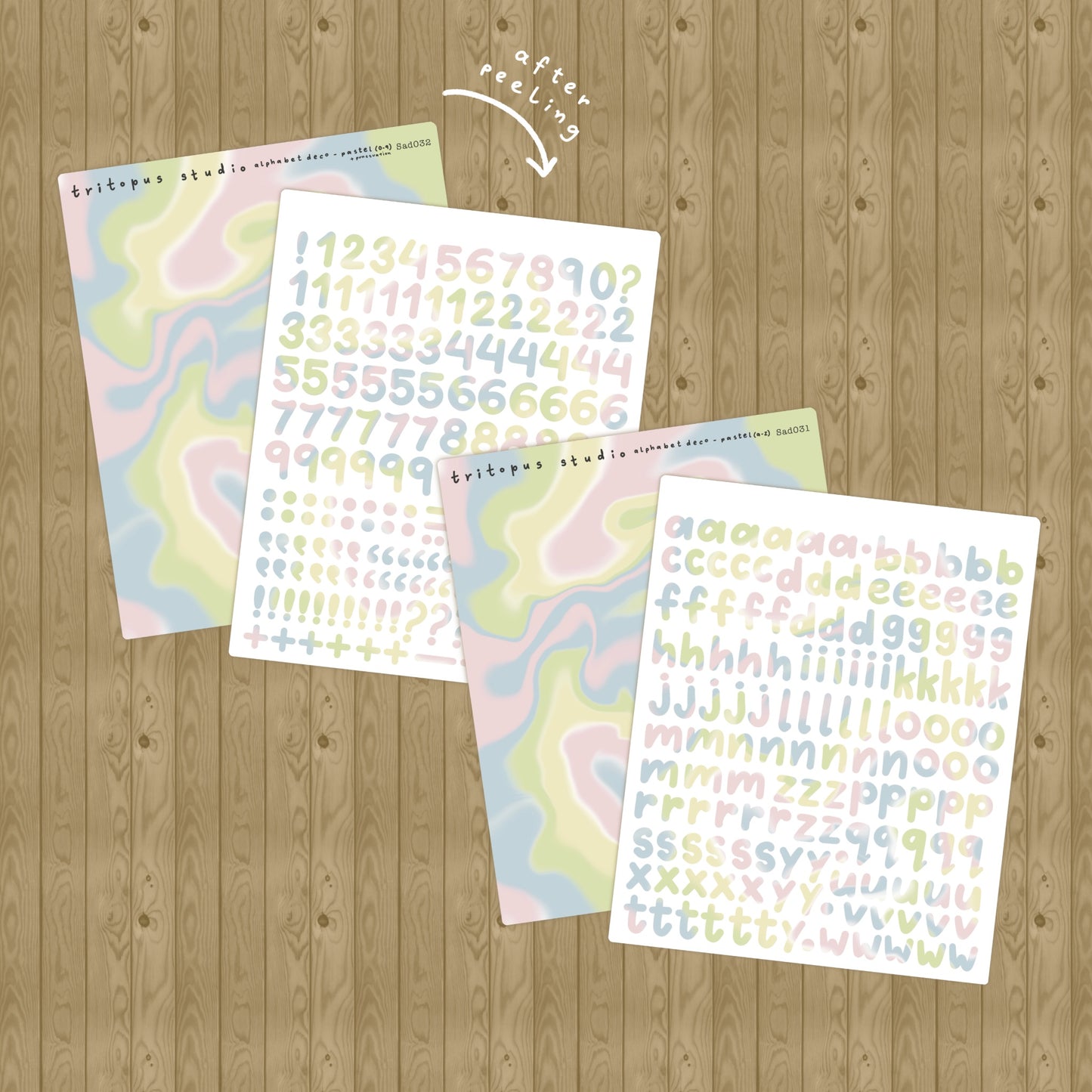 alphabet + number & punctuation deco sticker sheets