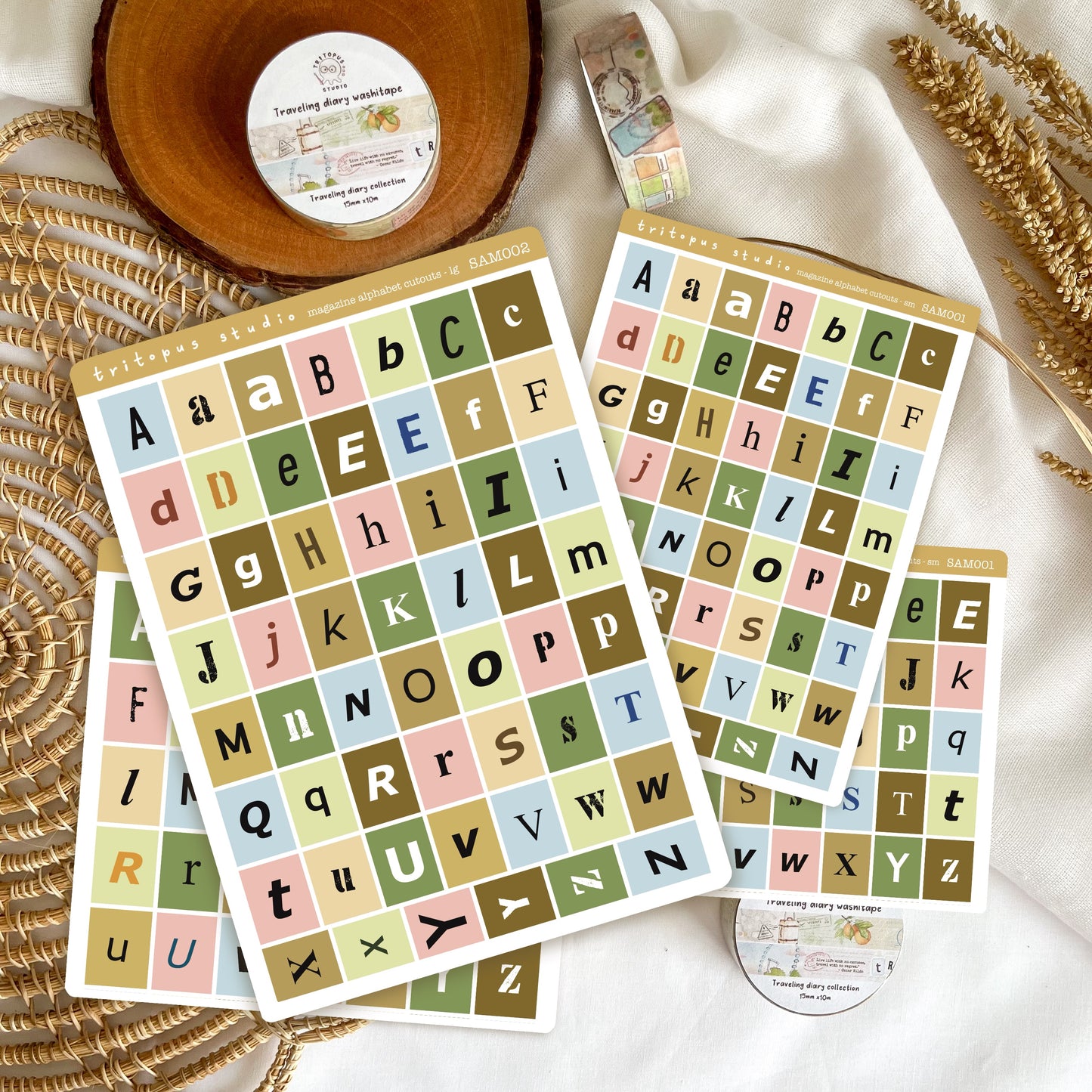 magazine alphabet cutout sticker sheet