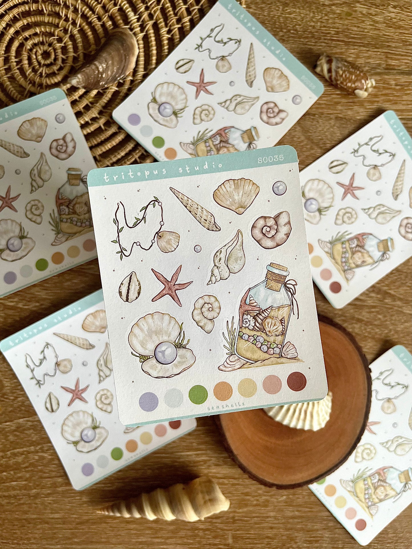 seashell stickersheet