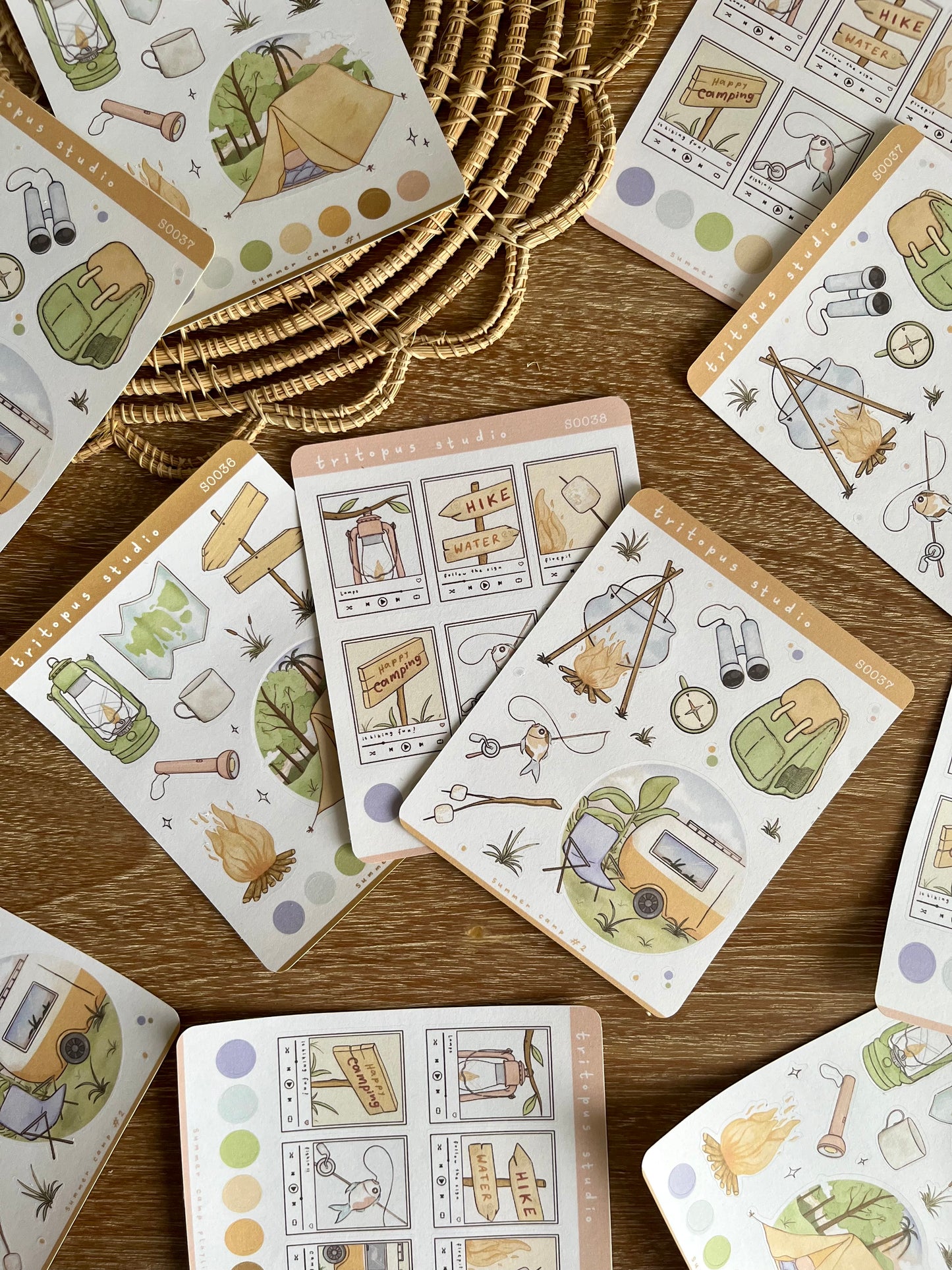 summer camp stickersheets - bundle