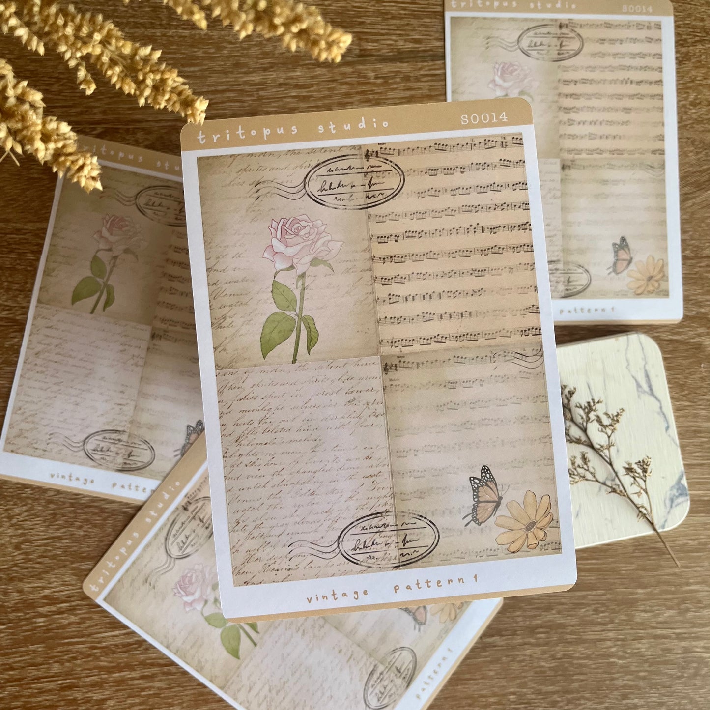 vintage pattern stickersheet