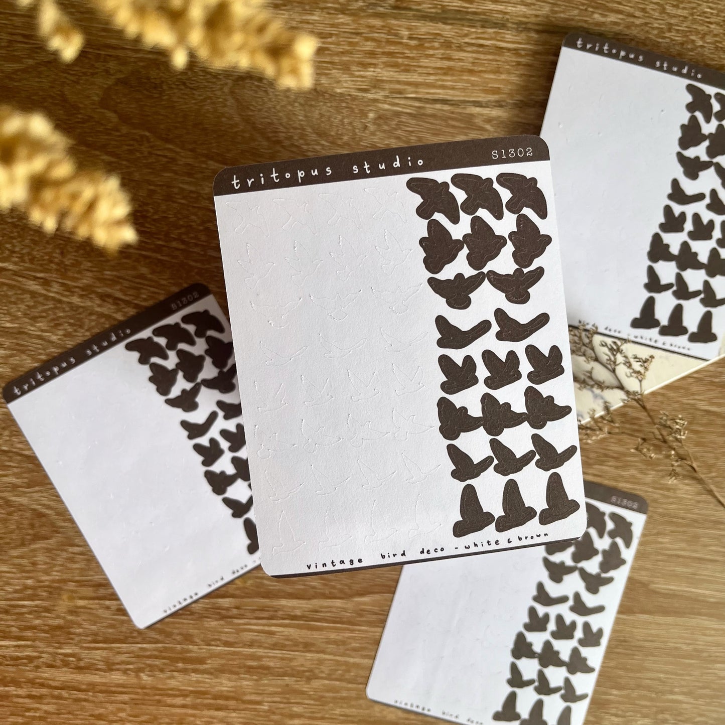vintage bird deco stickersheet