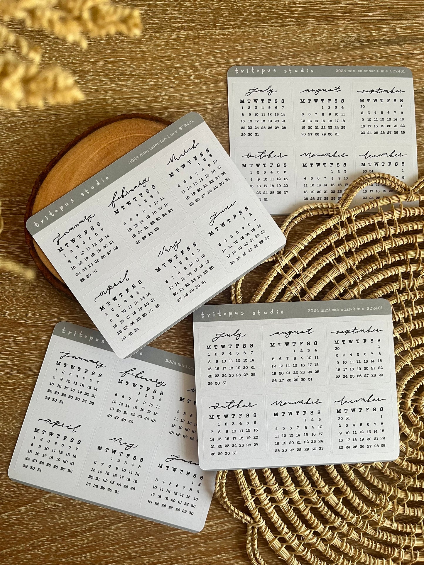 mini calendar set 2026