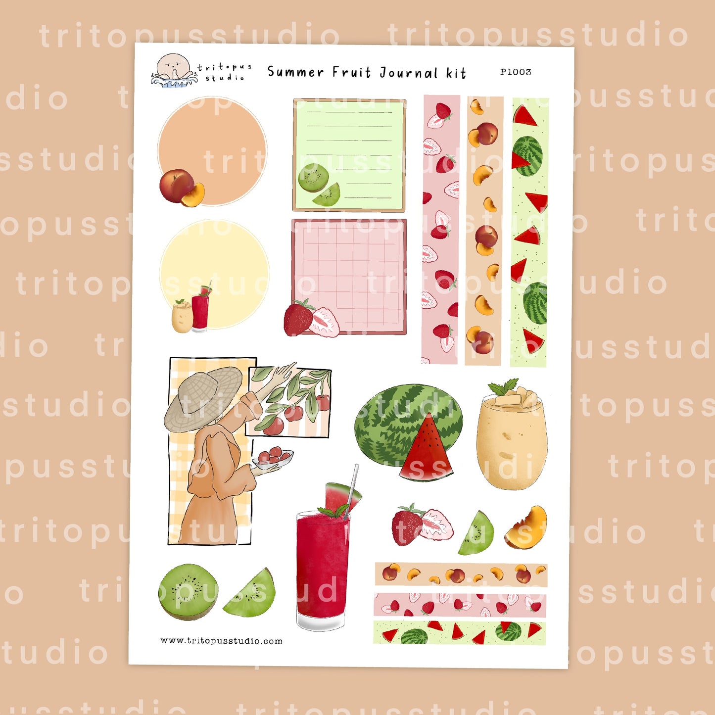 summer fruit garden printable journal kit