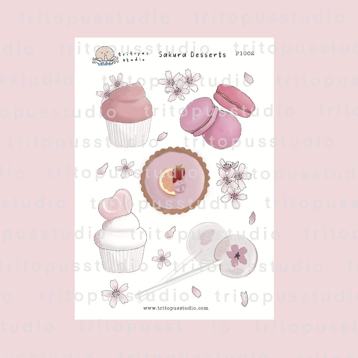 sakura desserts printable stickers