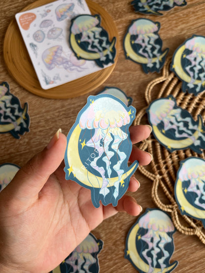 jellyfish metallic matte waterproof sticker flake