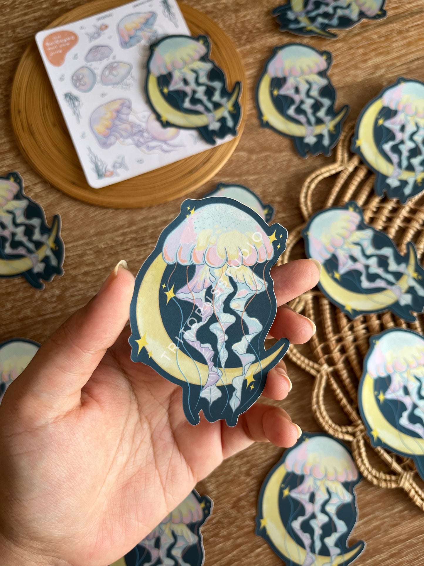 jellyfish metallic matte waterproof sticker flake
