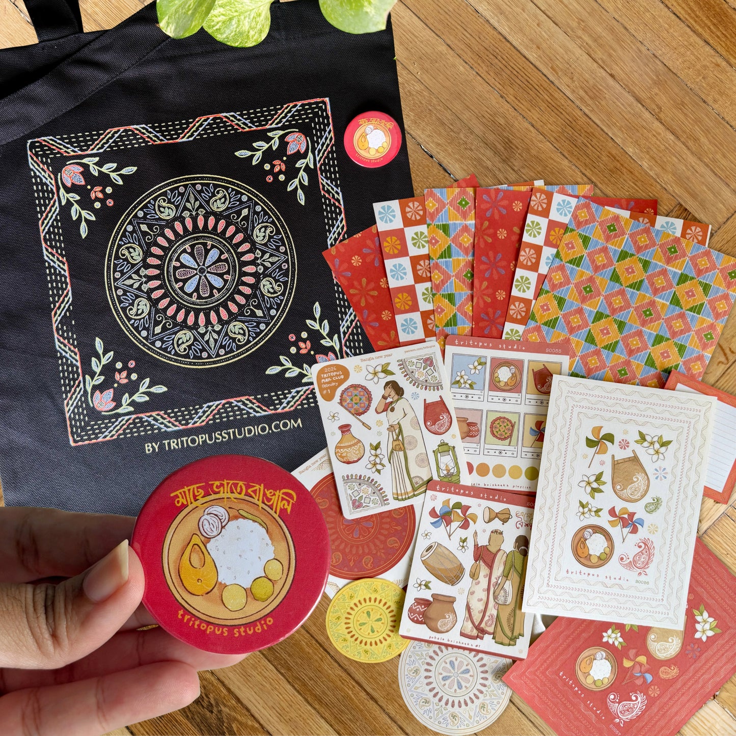 Bangali Collection (Stationery, pin and tote)