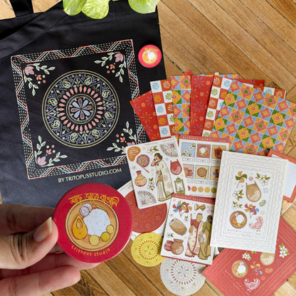 Bangali Collection (Stationery, pin and tote)