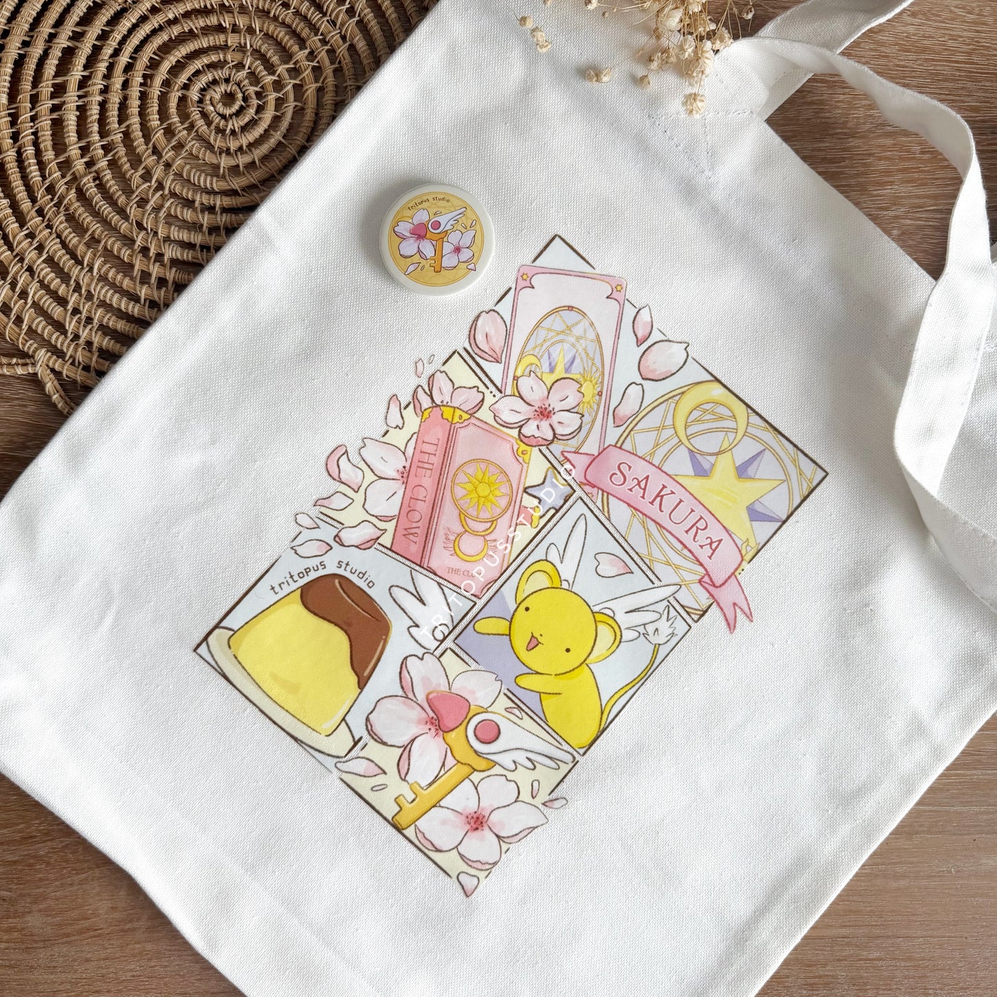 "Card captor sakura" tote bag & button badge set