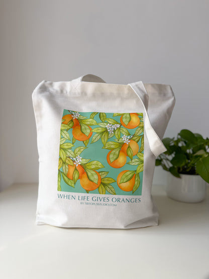 “when life gives you oranges” cute tote bag (limited edition)