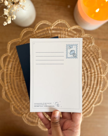 whimsical jellyfish postcard