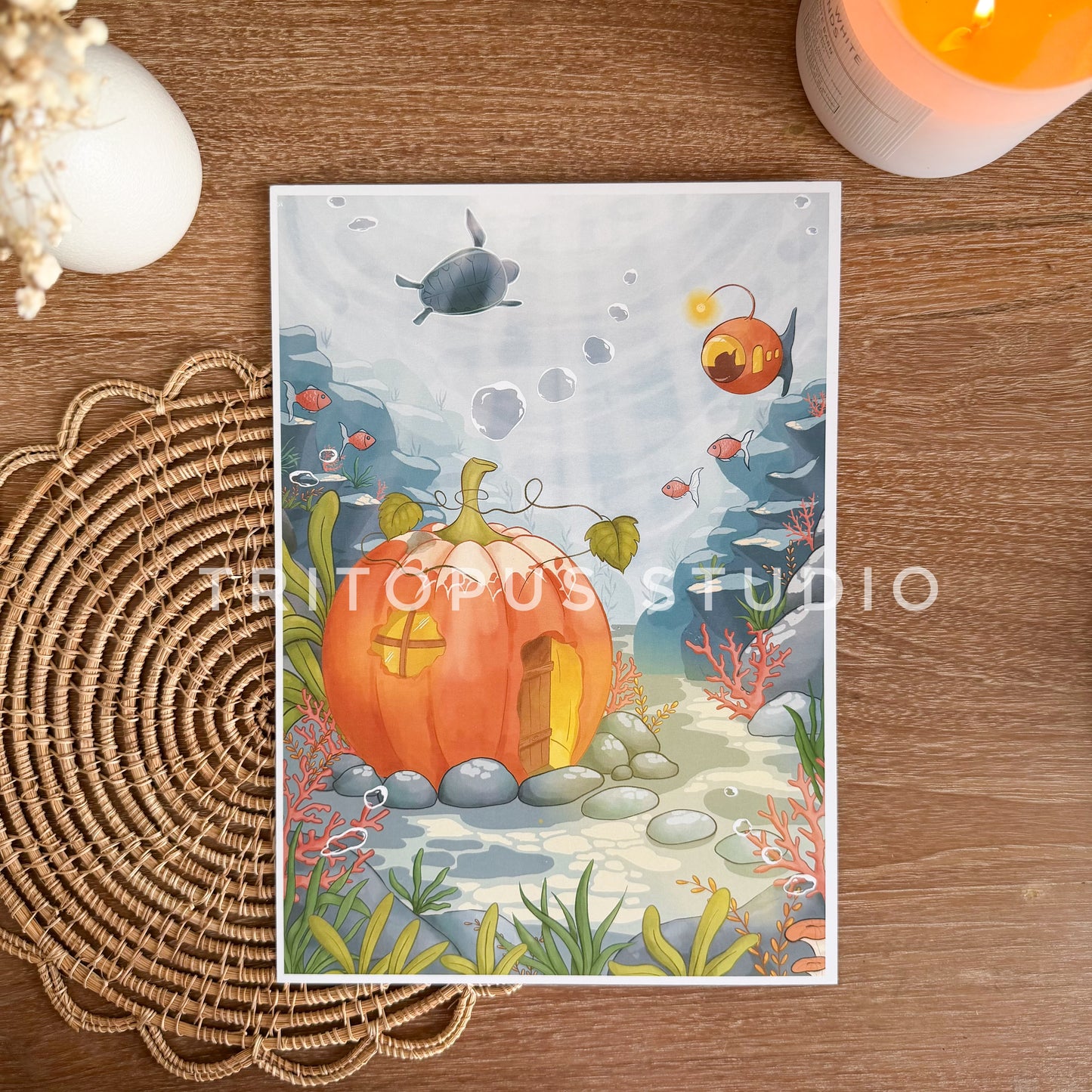 enchanted pumpkin reef art print