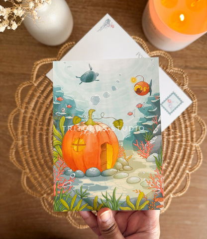 enchanted pumpkin reef postcard