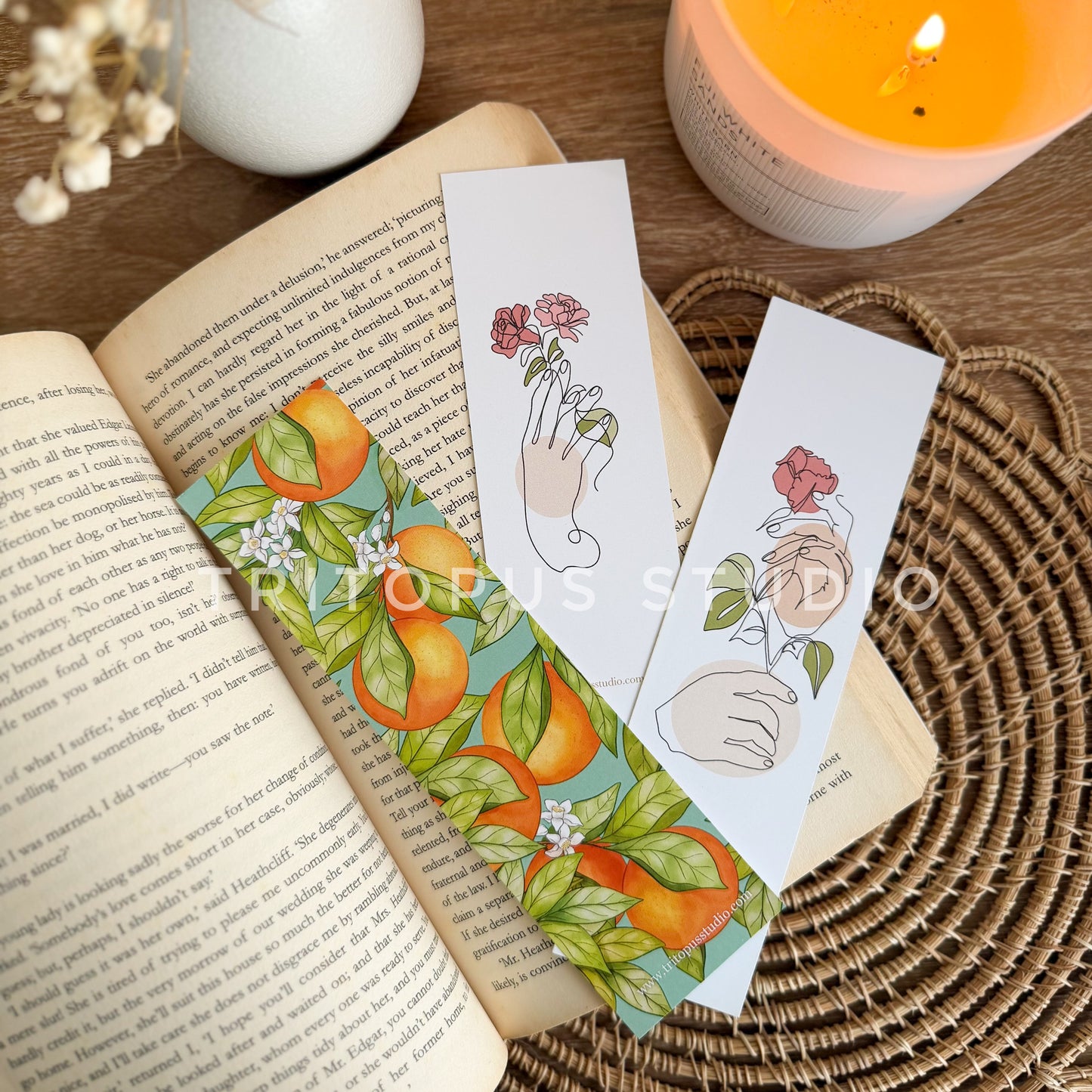 oranges + love yourself bookmark
