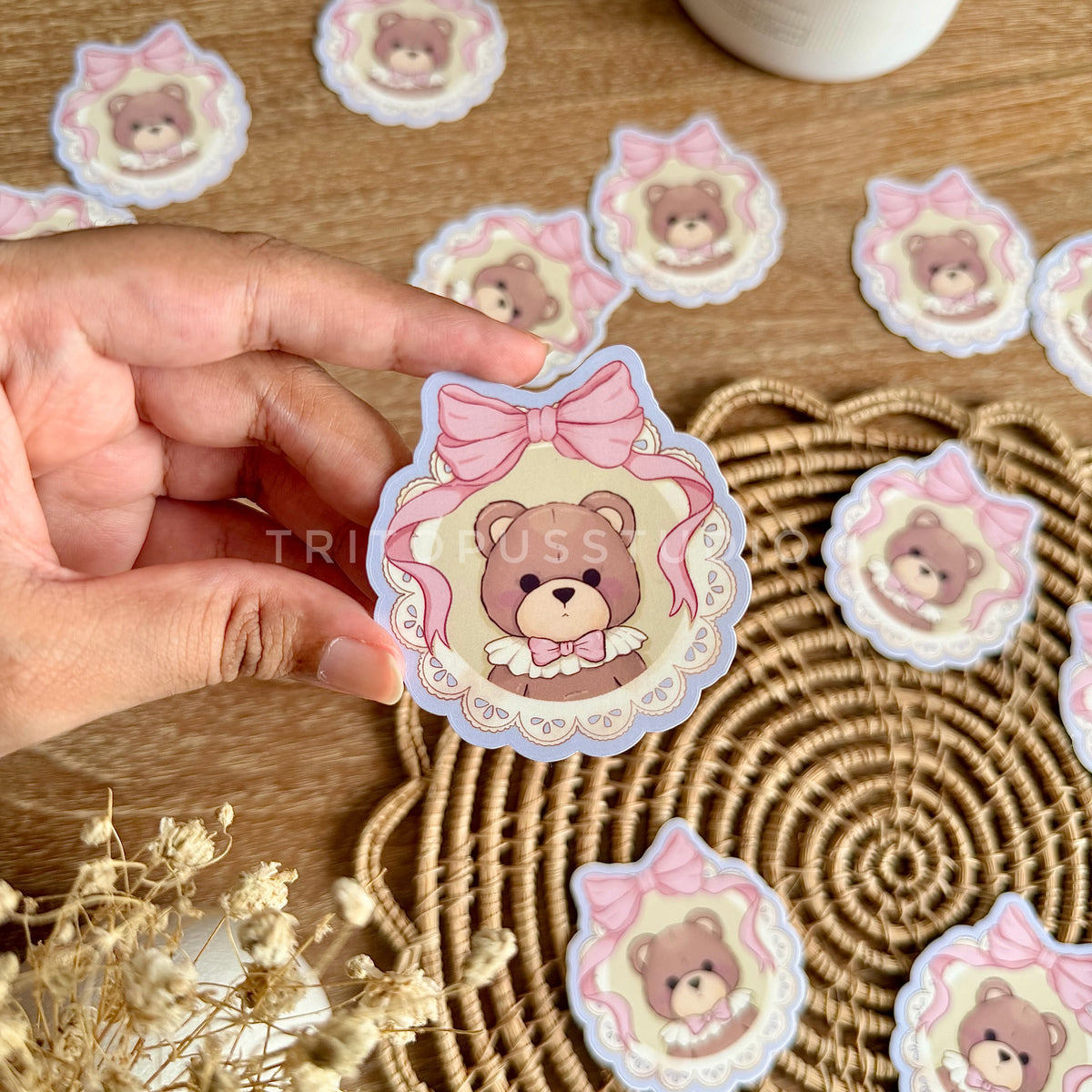 vintage doll love cute waterproof sticker flake