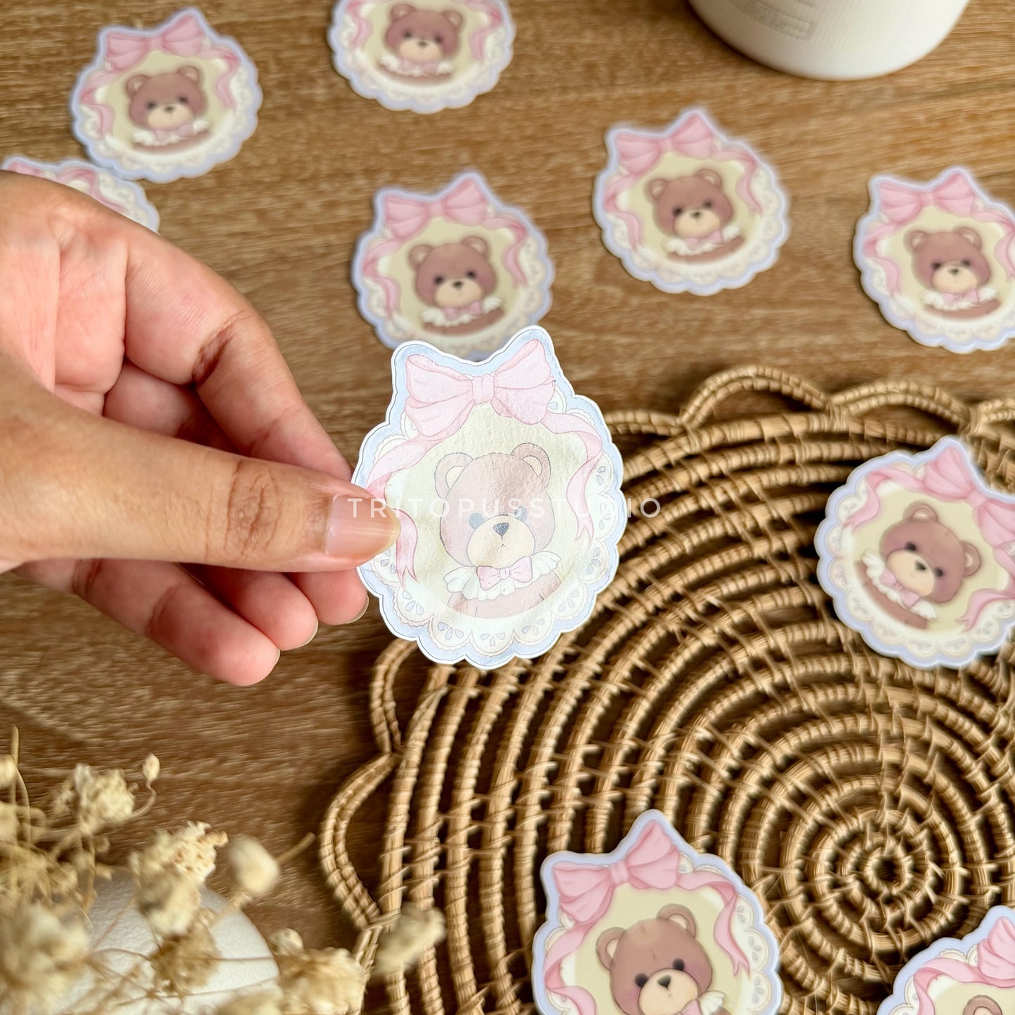 vintage doll love cute waterproof sticker flake