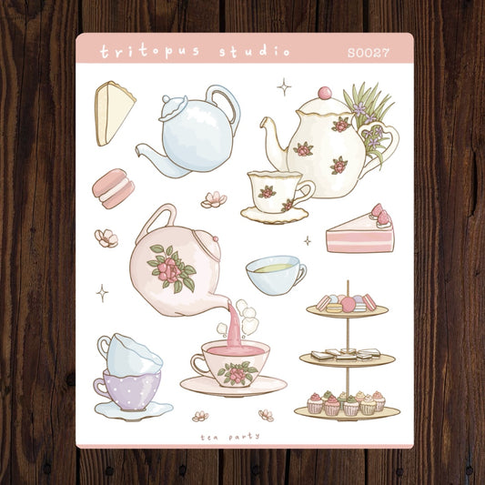 tea party sticker sheet