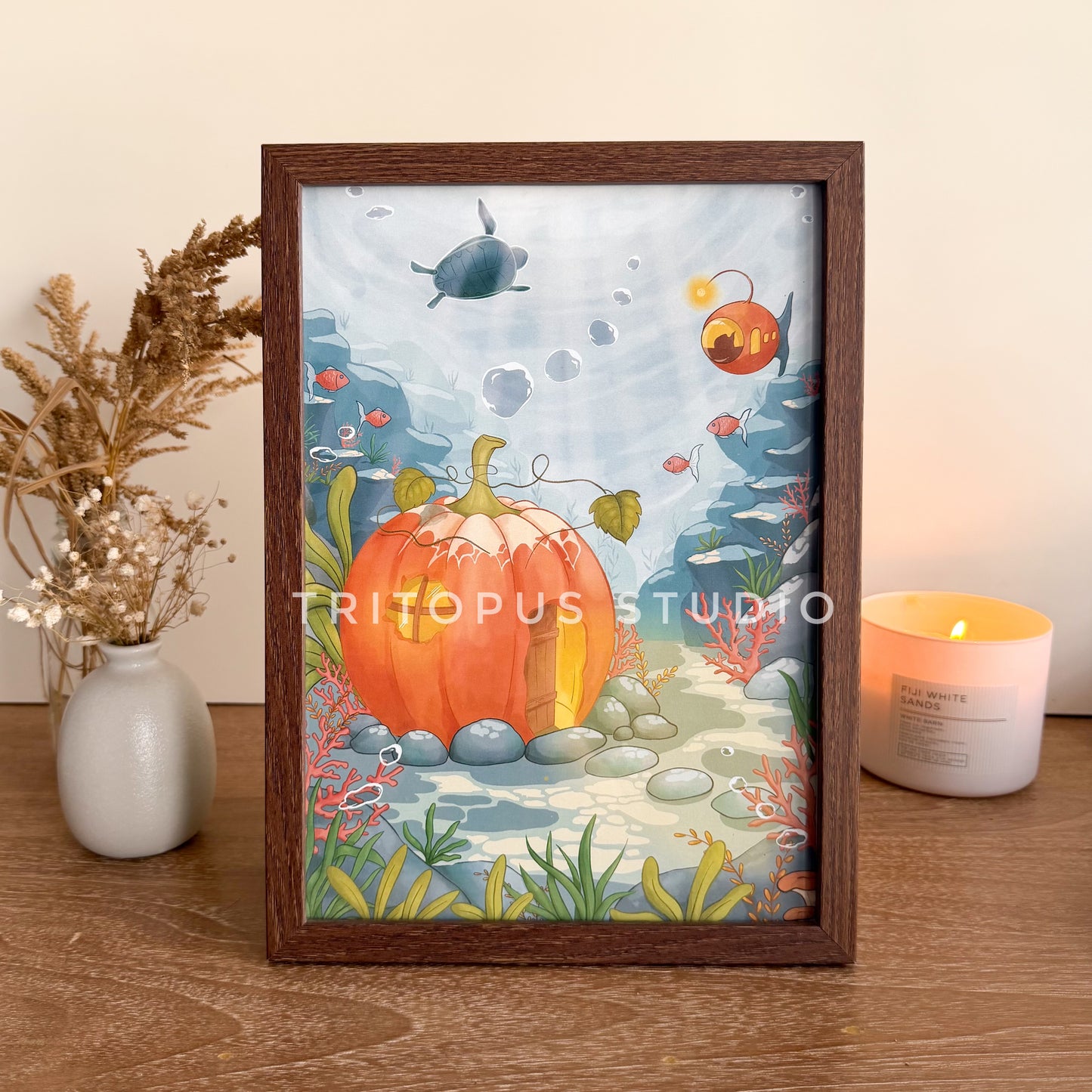 enchanted pumpkin reef art print