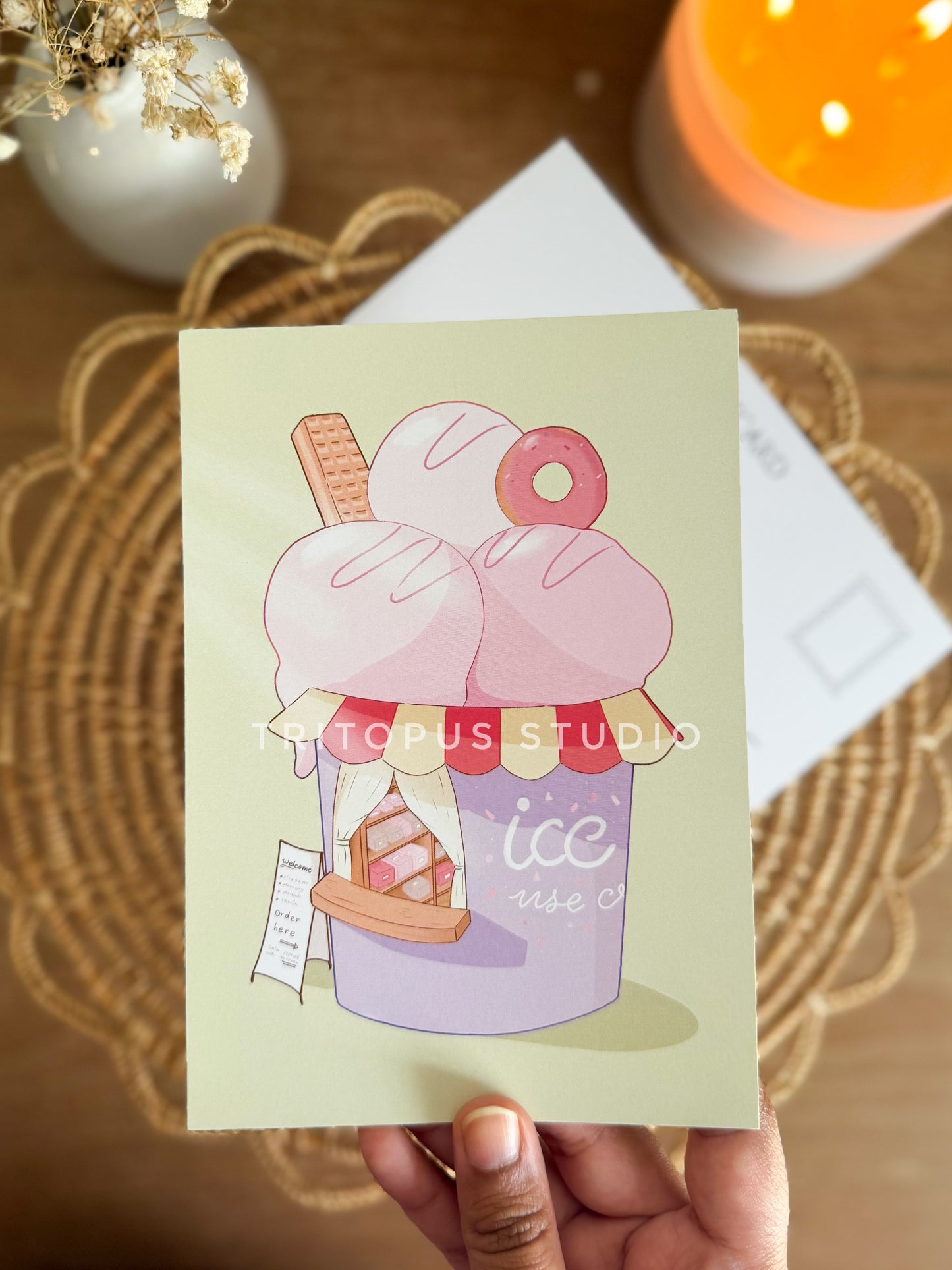 Icecream parlour postcard