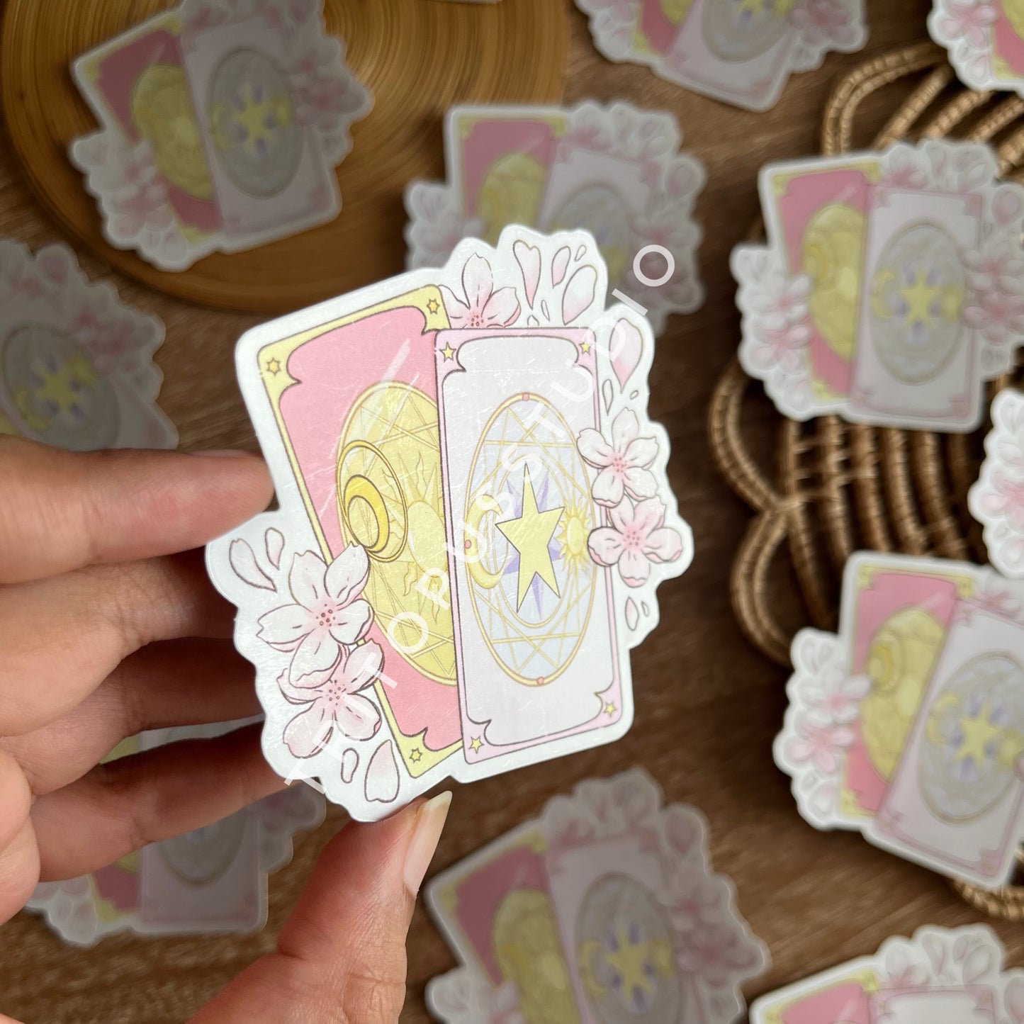 Clow Cards of Sakura metallic matte waterproof sticker flake