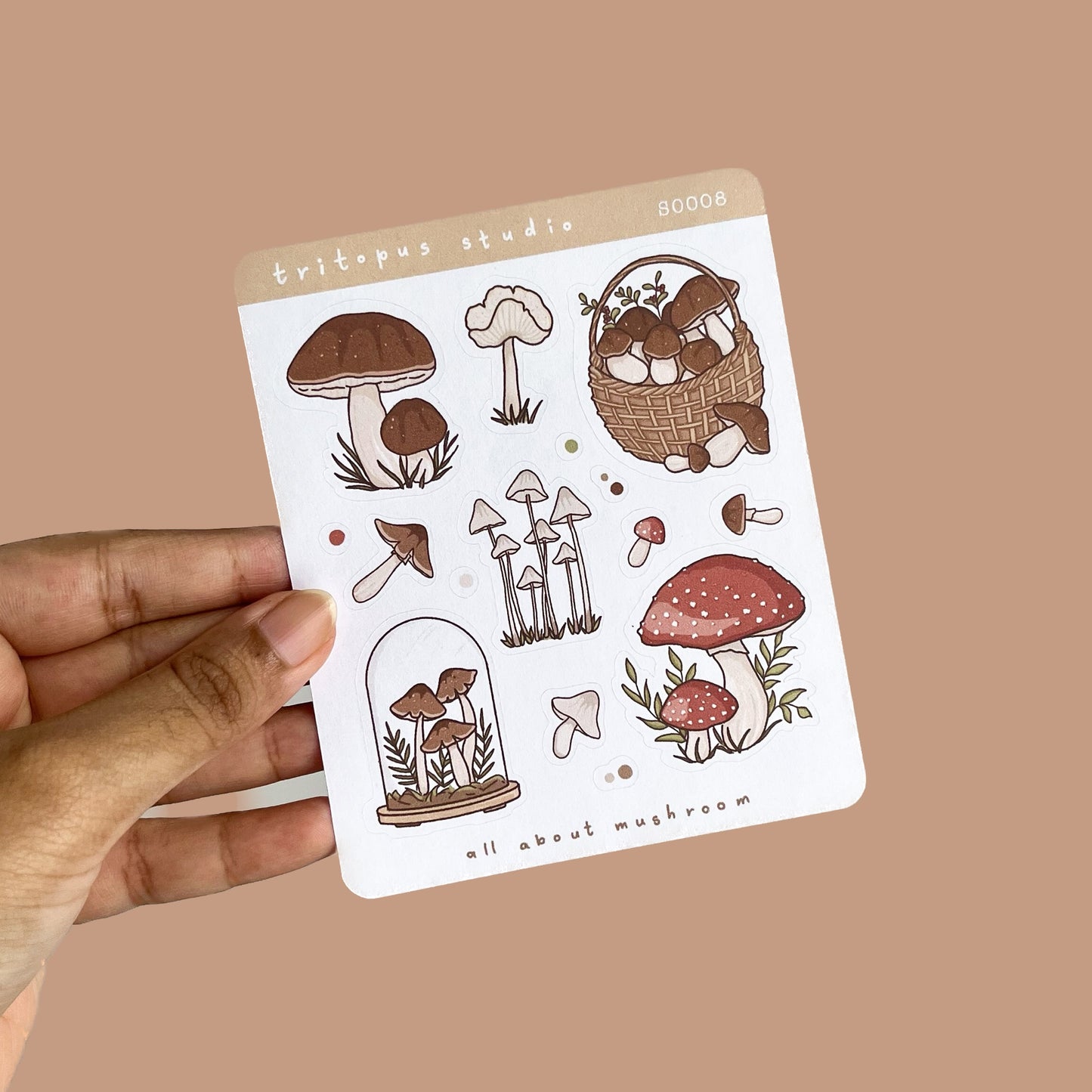 all about mushrooms sticker sheet