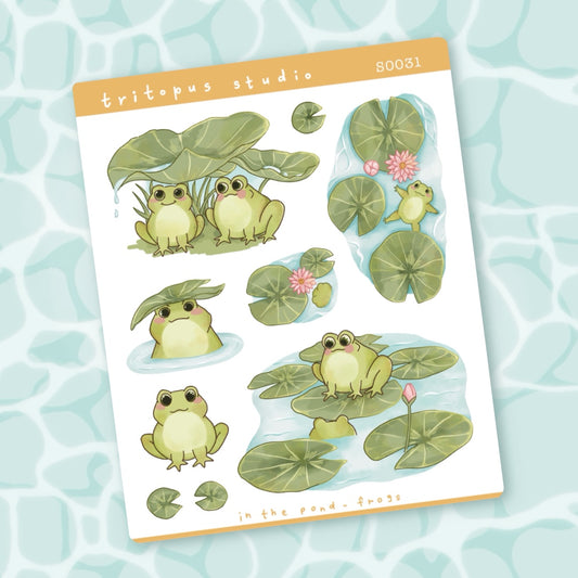 In the pond - frogs stickersheet