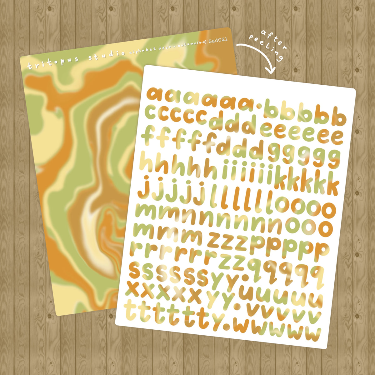 alphabet lowercase deco sticker sheet – Tritopus Studio