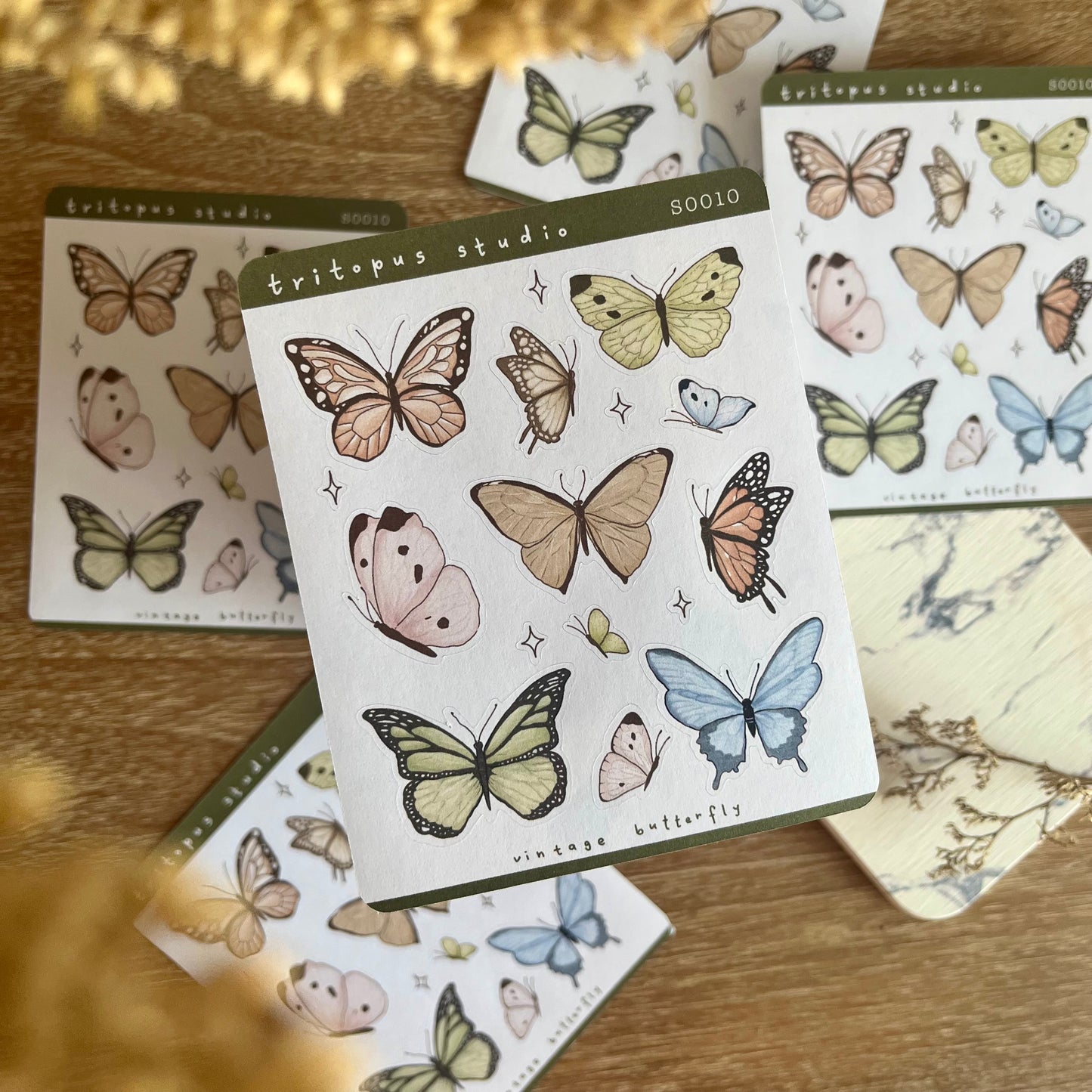 vintage butterfly stickersheet